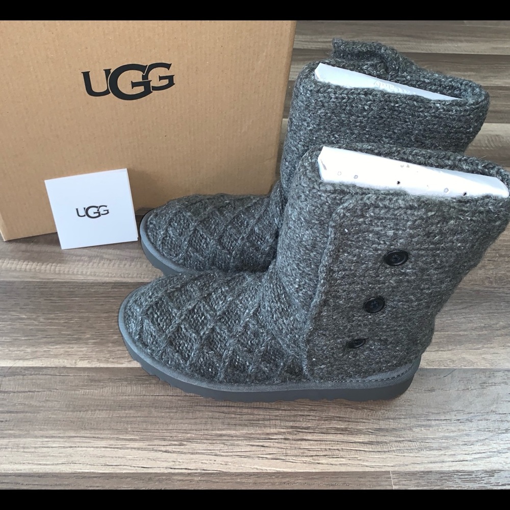 UGG Lattice Cardy Charcoal Boots - Picture 2 of 7